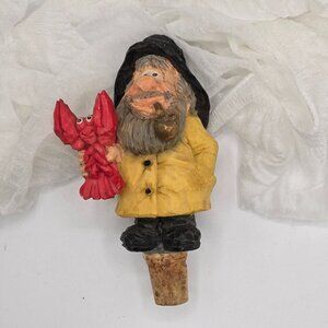 Chris Hammack Fisherman Bottle Stopper 1978 | Hand Carved Folk Art Nautical